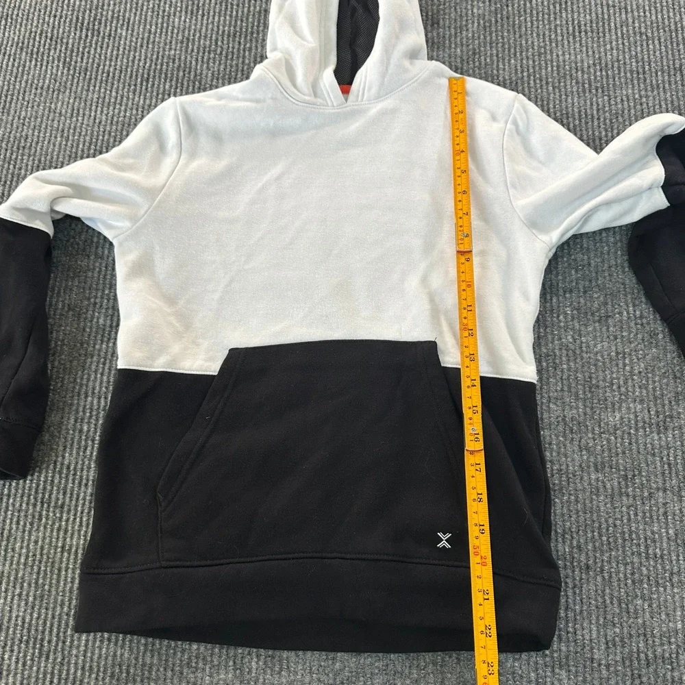 Xersion Boys Colorblock Quick-Dri Hoodie M 10/12 White Black Athletic Pullover